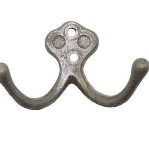 Vintage Cast Iron Double Arm Surface Mount Wall Hook