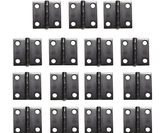 Set of 15 Steel Black Cabinet 1.25 x 1.25 Butt Hinges