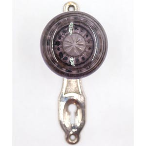 Antique Round Art Deco Purple Glass Dummy Door Knob Set