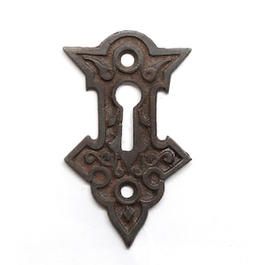 Antique 2.5 in. Cast Iron Victorian Door Keyhole Cover Plate