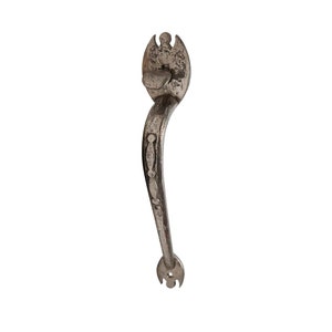 Antique 12.5 in. Nickel Plated Bronze Gothic Door Pull