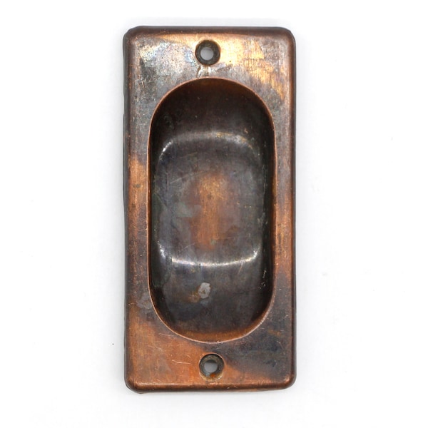 Vintage Classic 4.25 in. Brass Japanned Pocket Door Plate