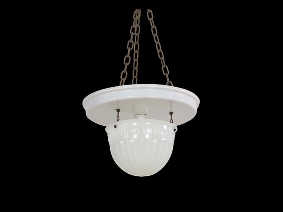 Milk glass semi flush mount light discount