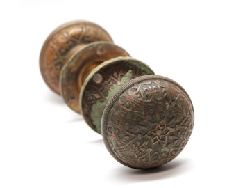 Antique Yale & Towne Classic Bronze Gothic Door Knobs