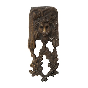 Bronze Figural Furniture Applique with Lion Head