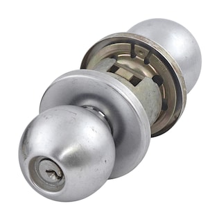 Modern Brushed Steel Spherical Door Knob Set