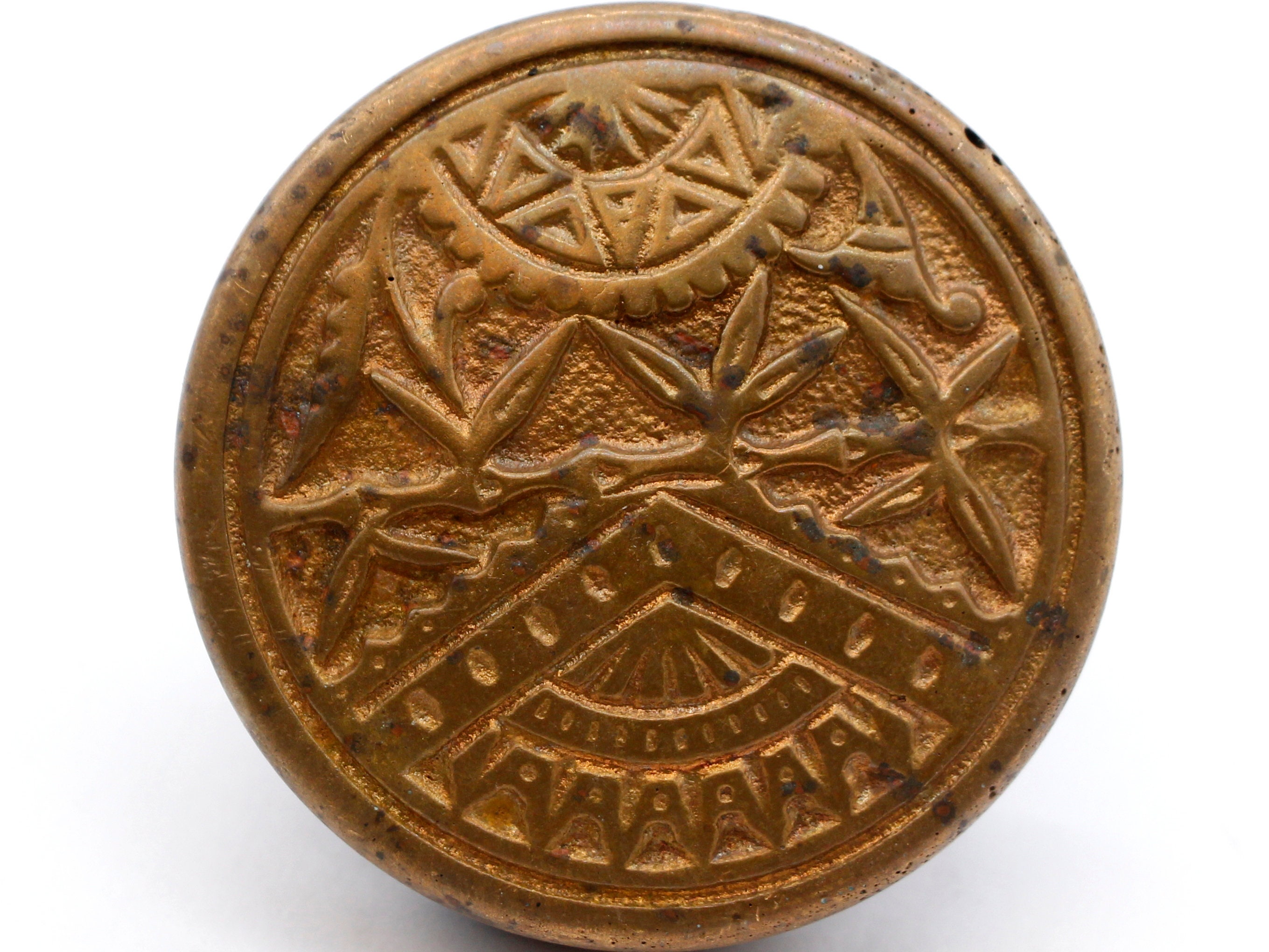 1880 年代の非対称ブロンズ オリエンタル ブランフォード ドア ノブ