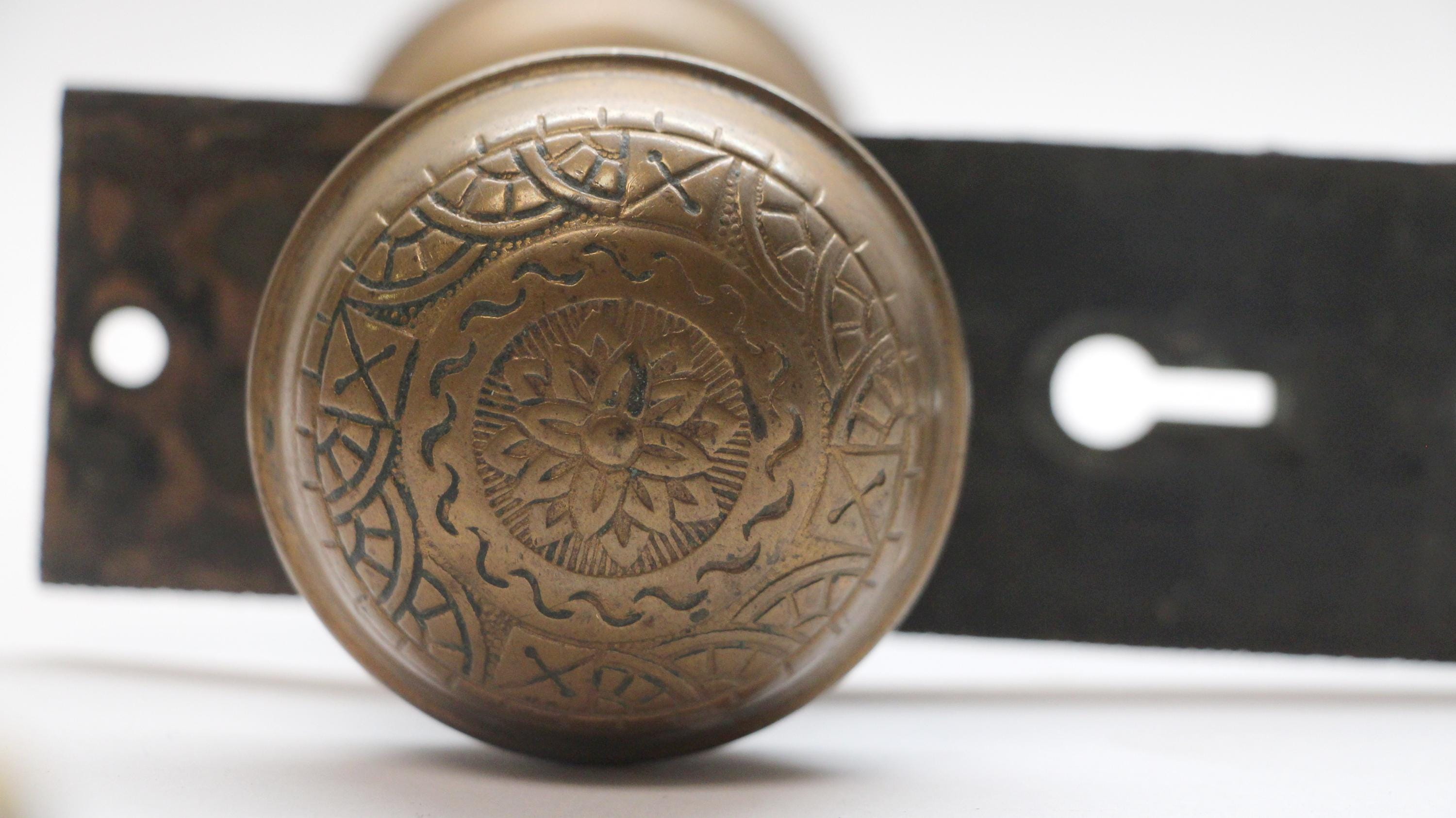 NK様 1890s Brass Vernacular Reading Windsor Door Knob Set - Etsy