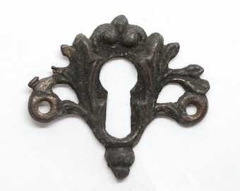 Antique 1.25 in. French Bronze Door Keyhole Cover Plate