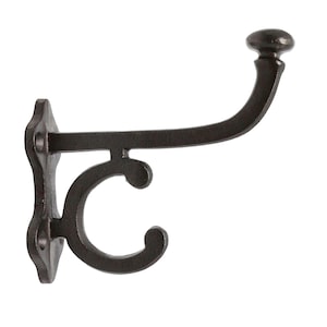 Newly Made Black Cast Iron Double Arm Wall Hook