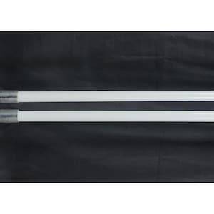 May include: A wall-mounted towel rack featuring two horizontal white cylindrical bars with metallic silver end caps. The rack is attached to a vertical silver base plate with a hinged mechanism that allows the bars to pivot independently.