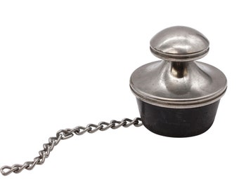 Vintage 2.625 in. Nickeled Brass & Rubber Bathtub Stopper