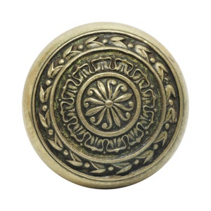 Antique Brass Concentric Floral Entry Door Knob