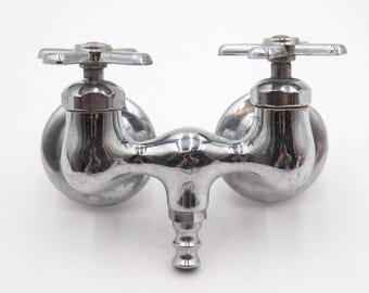 Reclaimed Chromed Brass Clawfoot Tub Filler Faucet Handle Unit