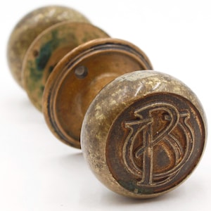 Antique Emblematic BU Brass Door Knob Set