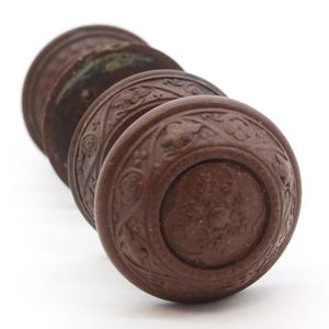 Antique Victorian Brown Passage Door Knob Set