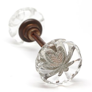 Glass Door Knobs with Decorative Center