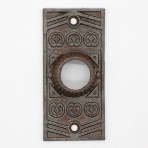 Antique 3.625 in. Cast Iron Aesthetic Door Back Plate