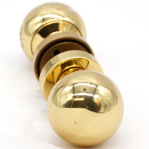 Modern Ball Shaped Polished Brass Door Knob Set