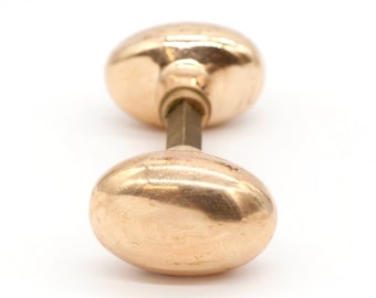 Pair of Oval Polished Brass Entry Door Knobs