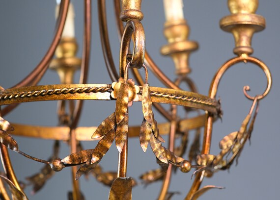 Wood and online gold chandelier