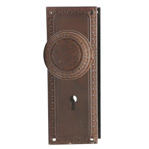 Cast Iron Egg & Dart Door Knob Set with Matching Plates