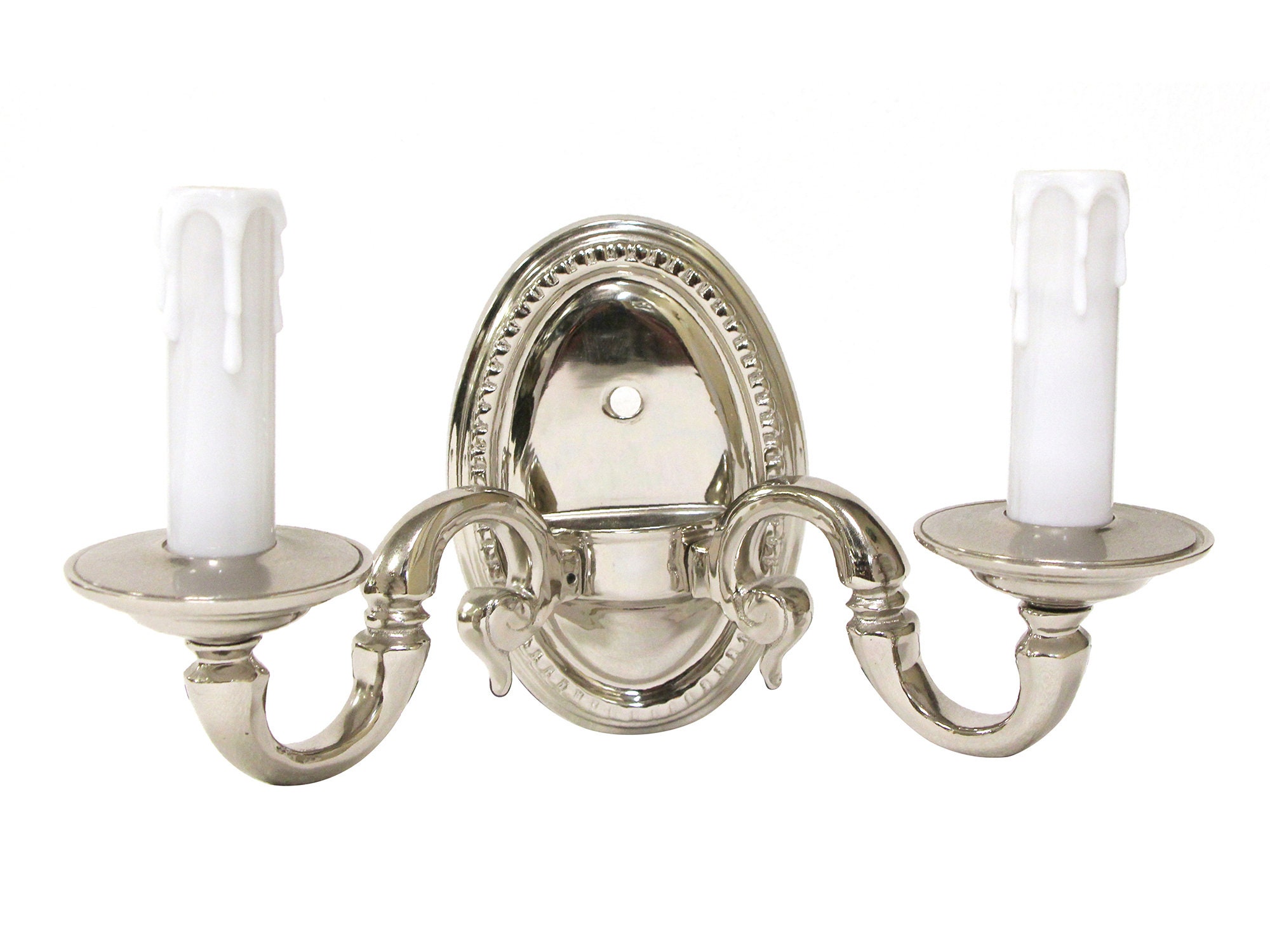 Polished nickel sconces for cheap bathroom