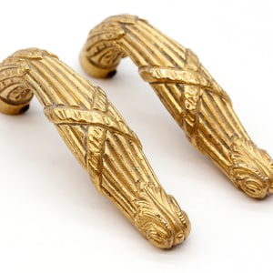 Pair of Vintage Gilded Brass French Sink Faucet Handles