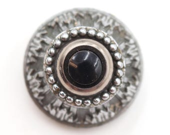 Waldorf Astoria Chrome Ornate Doorbell with Black Button