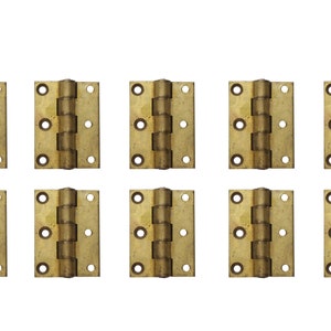 Set of 10 Vintage Corbin Brass Furniture 2 x 1.5 Butt Hinges