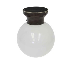 10 in. Spherical Opaline Globe with Original Brass Fitter
