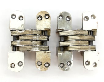 Pair of 4.625 in. Nickeled Brass SOSS Invisible Door Hinges
