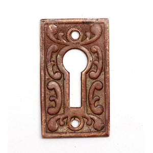 Antique 1.687 in. Brass Victorian Door Keyhole Cover Plate