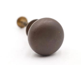 Vintage 1 in. Brass Round Plain Drawer Cabinet Knob