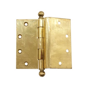 Dobradiças de porta offset de latão polido vintage Lawrence 5,5 x 5