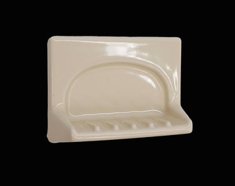 Vintage Off White Ceramic Wall Flush Mount Soap Dish