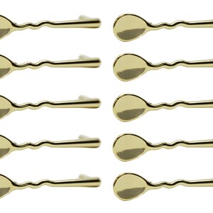 Set of 10 Polished Brass Spoon Shaped Cabinet Pulls