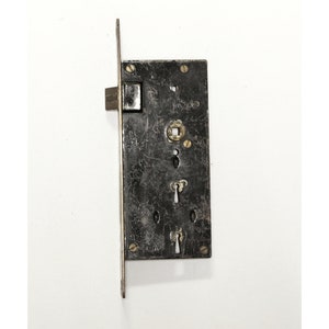 Antique Narrow Brass Double Keyhole Door Mortise Lock