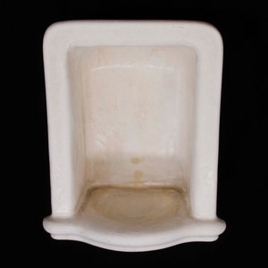 Antique Enameled Cast Iron Tall Arched Bathtub Recessed Soap Dish