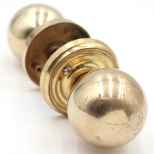 Reclaimed Modern Ball Shaped Polished Brass Door Knob Set