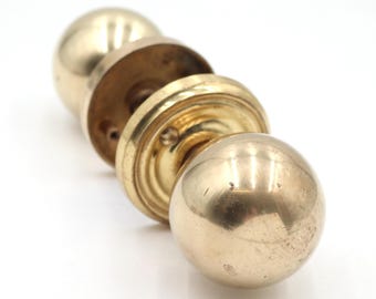 Reclaimed Modern Ball Shaped Polished Brass Door Knob Set