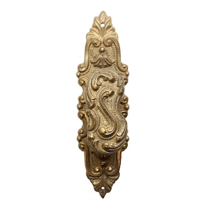 Gilded Bronze French Lever Door Knob with Plate