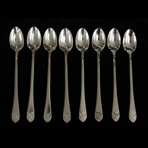 Waldorf Astoria Art Deco Iced Teaspoon Flatware 8 Piece Set