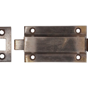 Serrure à pêne vintage pour porte, surface en acier, 3,25 po.