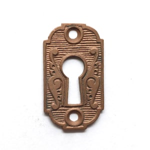 Antique 1.625 in. Victorian Bronze Door Keyhole Cover Plate