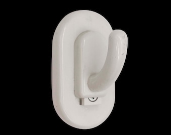 European 1970s Mid Century Cream Plastic Single Arm Wall Hook