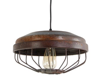 Industrial Chicken Feeder Steel Pendant Light