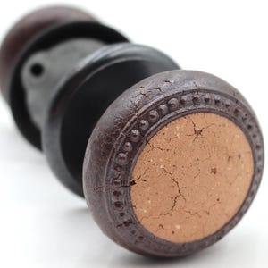 Vintage Beaded Cork Black Brass Passage Door Knob Set