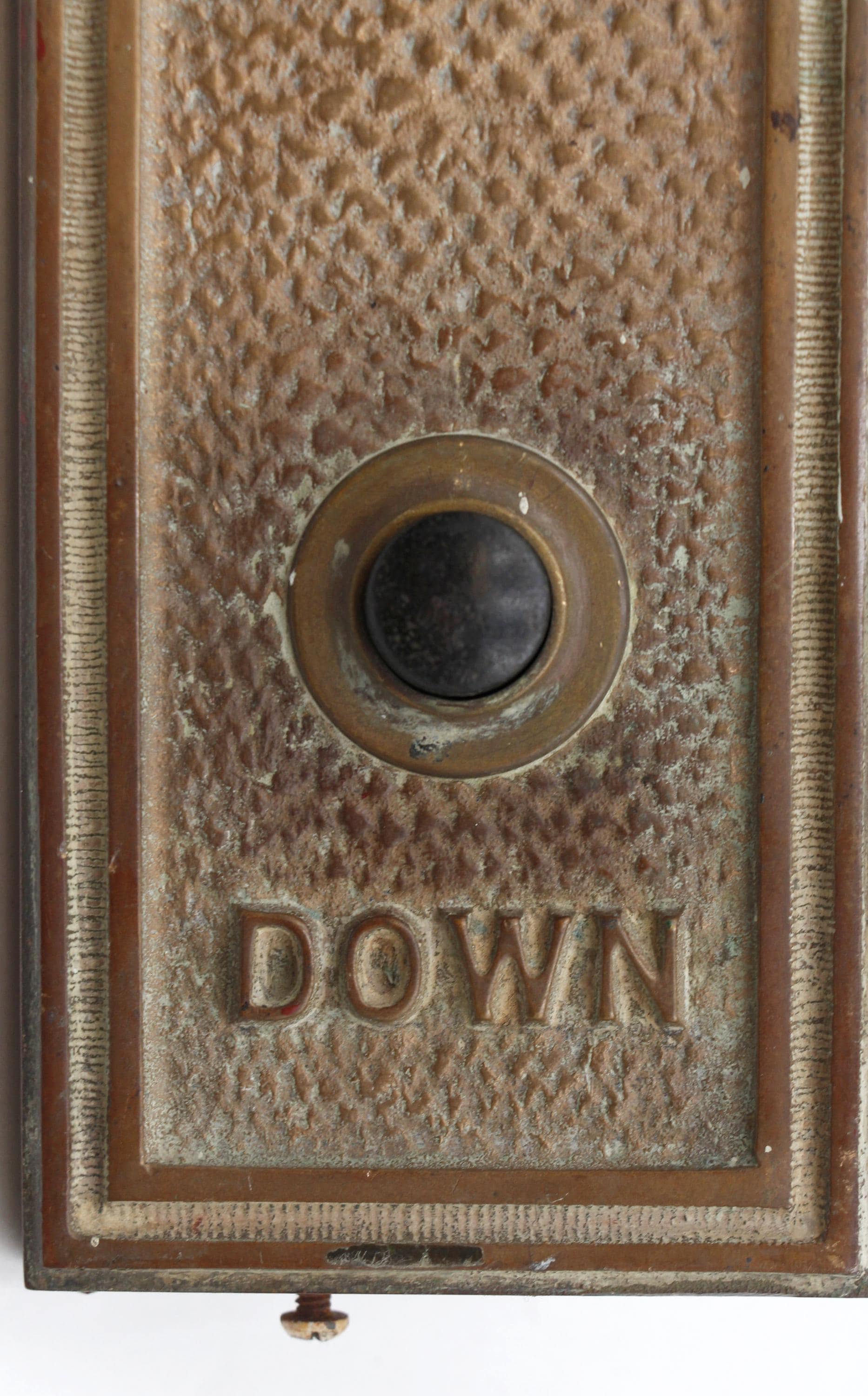 1930 年代のブロンズ製エレベーター上下ボタンプレート - Etsy 日本