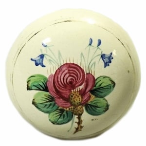 Antique Hand Painted Porcelain Floral Door Knob